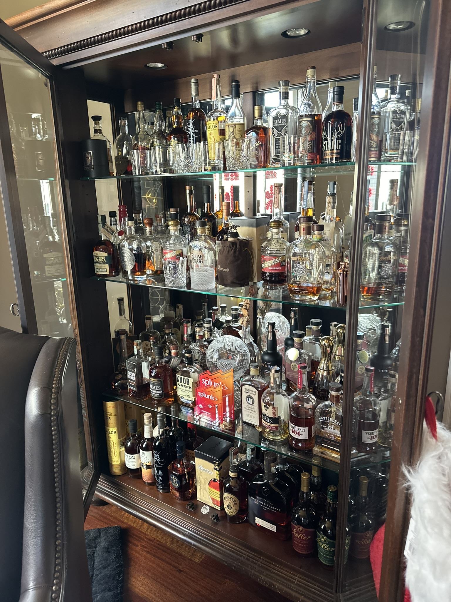 The bourbon cabinet.